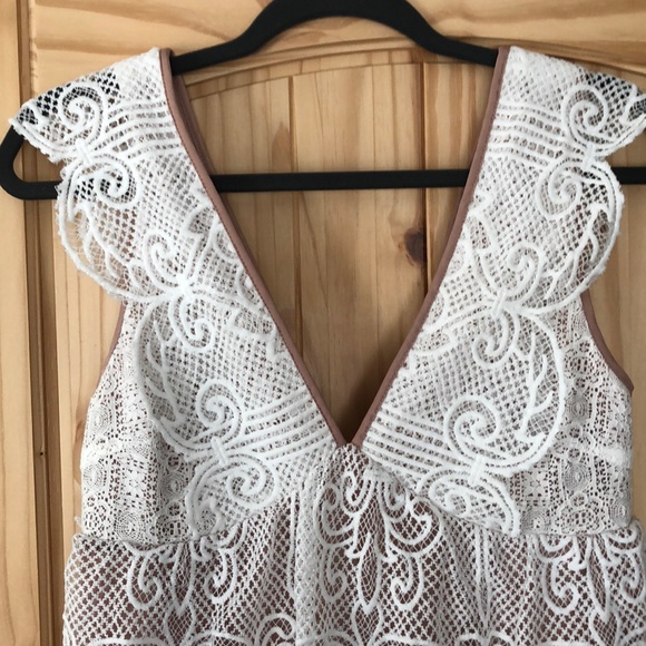 White Lace Ruffle Dress - Picture 2 of 4